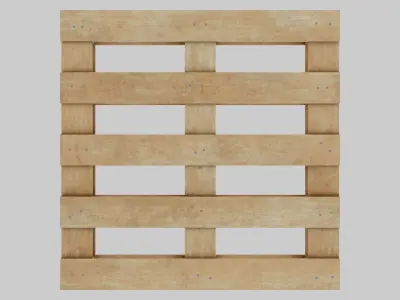 Wooden Pallet Low-poly 3D model 4