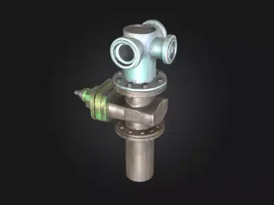 Rusty Industrial Valve  Weathered Control Mechanism  3D model