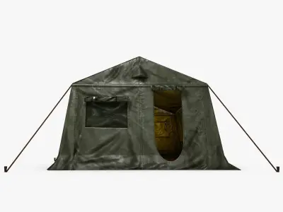 Military Army Frame Tent Low Poly Low-poly 3D model