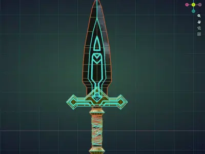 Royal Knight Blade Low-poly 3D model