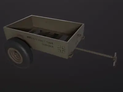 Military Hand Cart 3D Model Low-poly 3D model