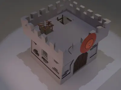 castle with light shining 3D model