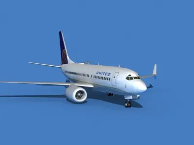 Boeing 737 MAX 7 United Airlines 3D model