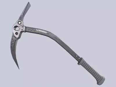 Ice axe Low-poly 3D model