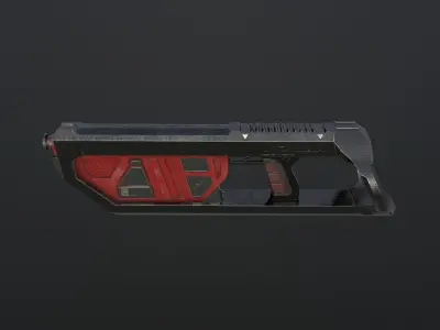 Low poly and High poly gun-JD8920H1 Low-poly 3D model