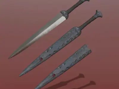 Warlock Dagger Low-poly 3D model
