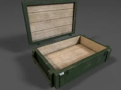 Vintage Soviet Ammo Crate Low-poly 3D model