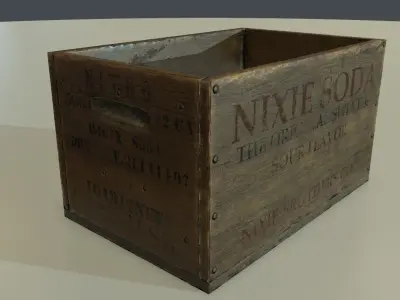 PBR Wooden crate Low-poly 3D model buy
