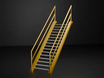 Industrial Staircase Low-poly 3D model