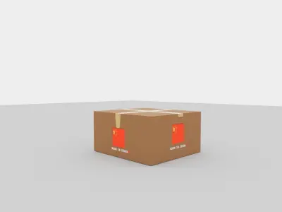 China carton box Low-poly 3D model