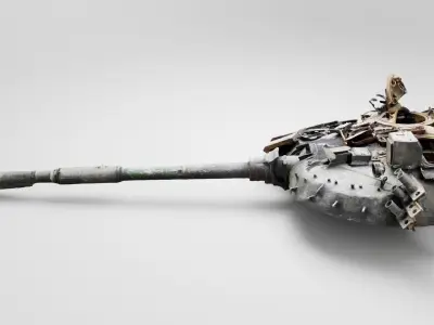  turret blown off from russian tank destroyed by Ukrainian  army 3D model