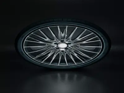 Fourth Off Road Tire and Rim 3D Model  3D model
