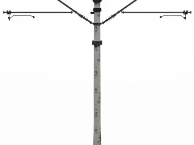 Train poles 3D model