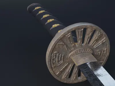 High Quality Realistic Samurai Katana 3D model