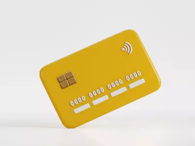 Cartoon Credit card 3D model Low-poly 3D model