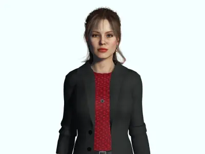 Business Woman in Suit Female 3D model