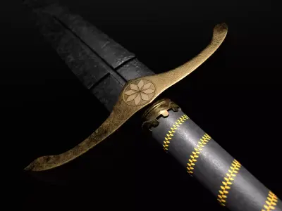 Medieval Sword Low-poly 3D model