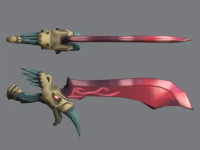 Stylized Dragon Sword Low-poly 3D model