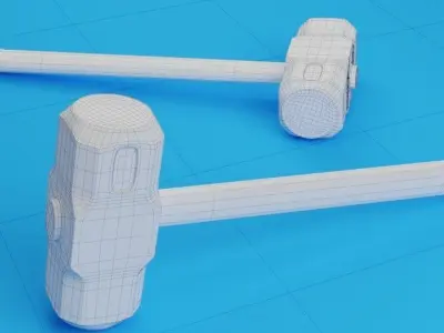 hammer with laser pointer 3D model