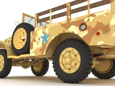 Military Jeep 4K Low-poly 3D model