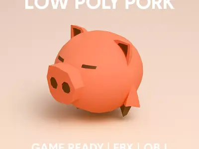Low Poly Pig  Game Ready Stylized 3D Animal Model Low-poly 3D model