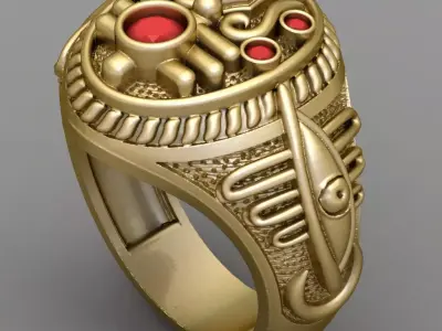 Antique Shiva Gents Ring 3D print model