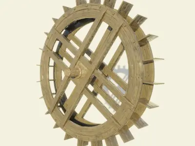 High poly Water Mill 3D model