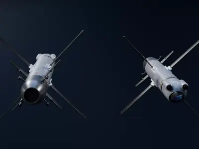 Akeron LP missile Low-poly 3D model