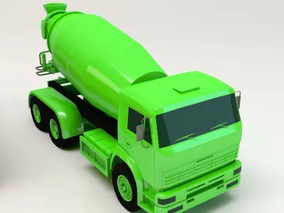 Toy Trucks Set Low-poly 3D model