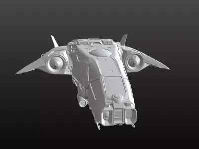Space Dropship STL Compact Military Transport 3D print model