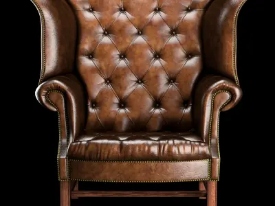 CHESTERFIELD HIGH BACK WING CHAIR Low-poly 3D model