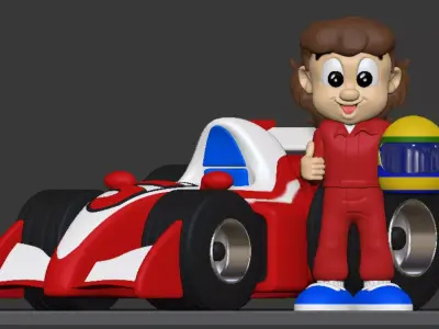 Senninha Little Senna Ayrton Senna cartoon 3D print model purchase