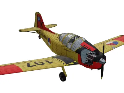 Fokker S-11 Instrukteur Low-poly 3D model