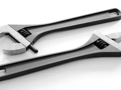 Adjustable Wrench 3D model 3