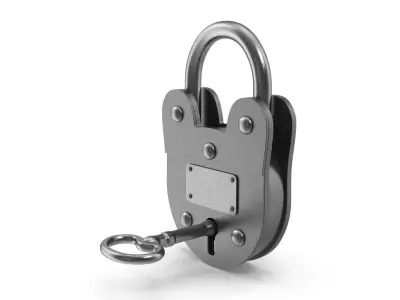 Old Lock and Key Low-poly 3D model