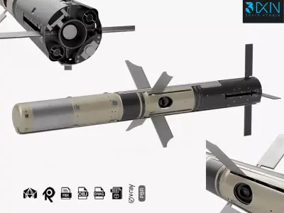 BGM 71F TOW Missile 3D model