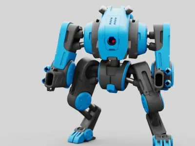 MILITARY BOT S-200 RIGGED 3D model