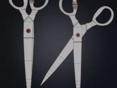 Rusty Bloody Vintage Scissors  Low-poly 3D model