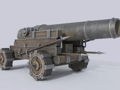 Fantasy cannon Low-poly 3D model