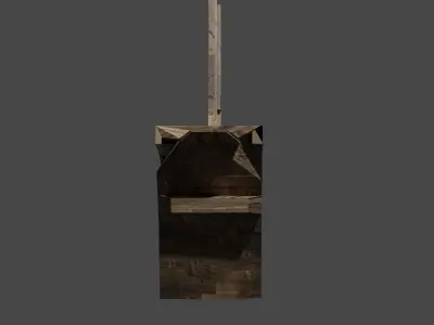 high poly ship shovel 3D model
