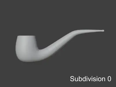 Vintage wooden tobacco pipe smoking 3D model