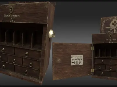 Plague Doctor Medicine Chest Low-poly 3D model