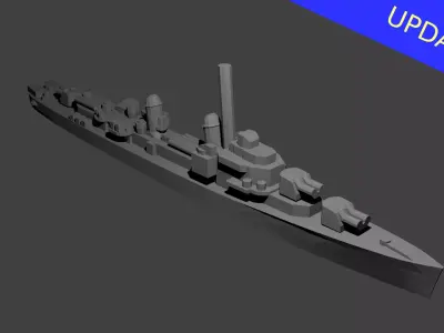 US Gearing Class Destroyer Warship 3D print model