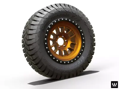 Off-Road SUV Wheel with BFGoodrich Mud-Terrain Tire 3D model