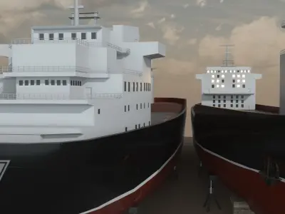 Cargo Ship  02 Low-poly 3D model
