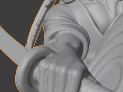 Anime Swordsman Action Figure STL  Single Part Statue 3D print model