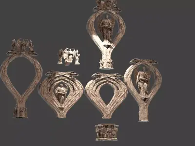 Angel Christmas Wreath collection 2  3D model