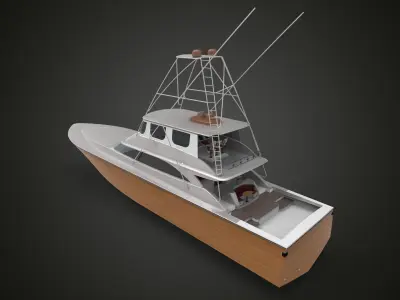 Simple luxury yacht 3D model
