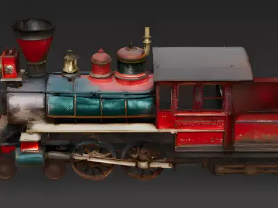 Realistic Rustic Wild West Steam Train 3D Model Low-poly 3D model