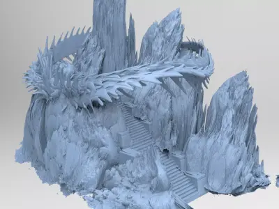 Japanese Genma mountains 4  3D model